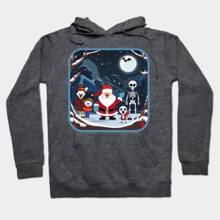 Santa and his Halloween friends. Hoodie